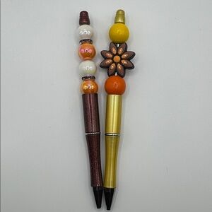 Beaded Pen Handmade Flower Power Set of 2 Pens